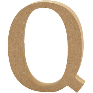 MDF letter/teken, 13 cm. letter Q