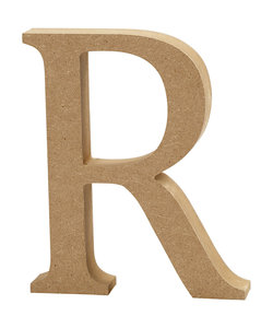 MDF letter/teken, 13 cm. letter R