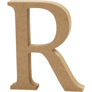 MDF letter/teken, 13 cm. letter R