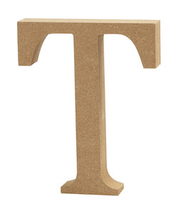 MDF letter/teken, 13 cm. letter T