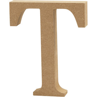 MDF letter/teken, 13 cm. letter T