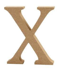 MDF letter/teken, 13 cm. letter X