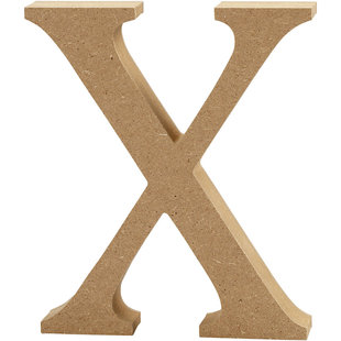 MDF letter/teken, 13 cm. letter X