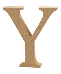 MDF letter/teken, 13 cm. letter Y