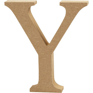 MDF letter/teken, 13 cm. letter Y