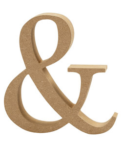 MDF letter/teken, 13 cm. teken &