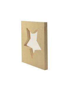 Houten symbool 20x20cm 2cm dik ster