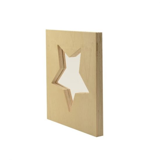 Vaessen Creative Houten symbool 20x20cm 2cm dik ster