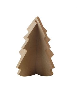 MDF 3D kerstboom 76x89mm x3