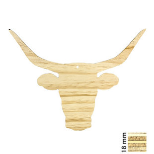 Houten Deco Bull / Stier 377x280x18mm