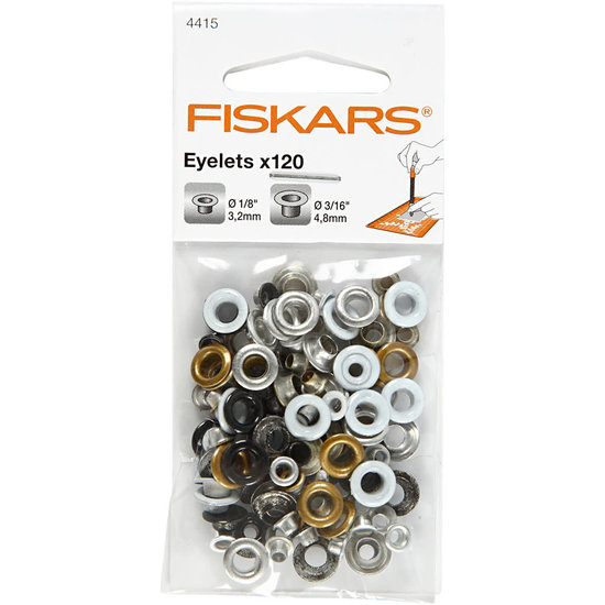 Fiskars Fiskars Eyelets, d: 3,2+4,8 mm, h: 3 mm 120stuks