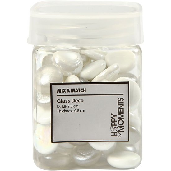 Creotime Glas Deco wit d:18-20 mm dikte 8mm
