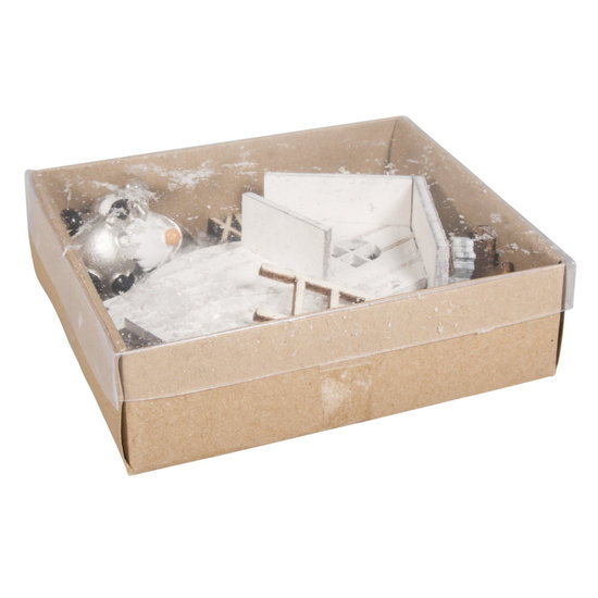 Rayher Houten Deco Winterhuis doorsnede 6cm 9-delig