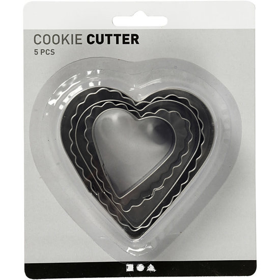 Makin's Clay Uitsteekvorm Set Hart 8cm. 5st