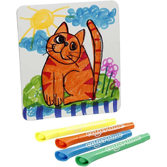 Creotime Deco Plaat 17x19x2cm 5st Wit