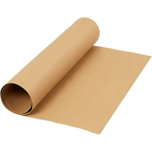 Faux Leather Papier, unikleurig Lichtbruin,   B: 50 cm, 350 gr, 1 m.