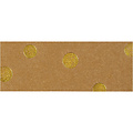 Creotime Faux Leather Vlechtstroken, B: 15 mm, 0,55 mm, Lichtbruin/gouden stippen, 9.50 m.