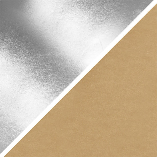 Creotime Faux Leather Papier, folie Zilver, B: 49 cm, 350 gr, 1 m