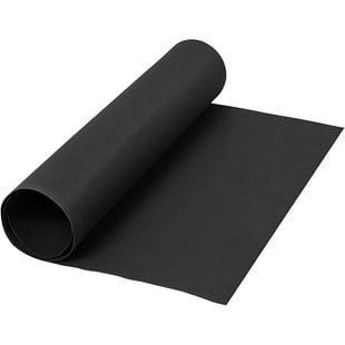 Faux Leather Papier, unikleurig Zwart, B: 50 cm, 350 gr, 1 m.