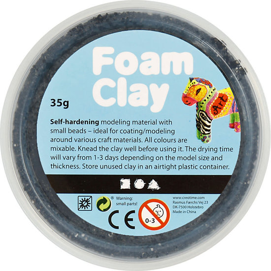 Creotime Foam Clay Zwart 35g