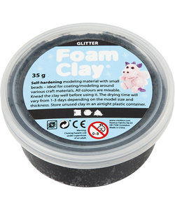 Foam Clay Glitter Zwart 35g