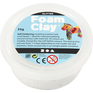 Foam Clay Glitter Wit 35g