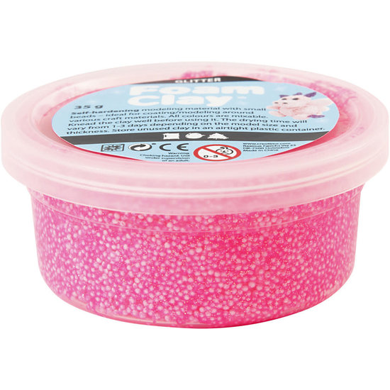 Creotime Foam Clay Glitter Roze 35g