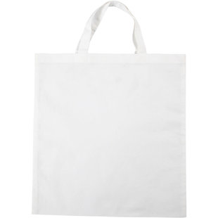 Tas Katoen Kort Hengsel 38x42cm Wit