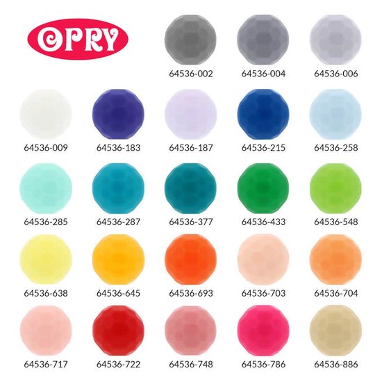 Opry Opry Siliconen Kralen Diamant 1,6cm Grijs 5st