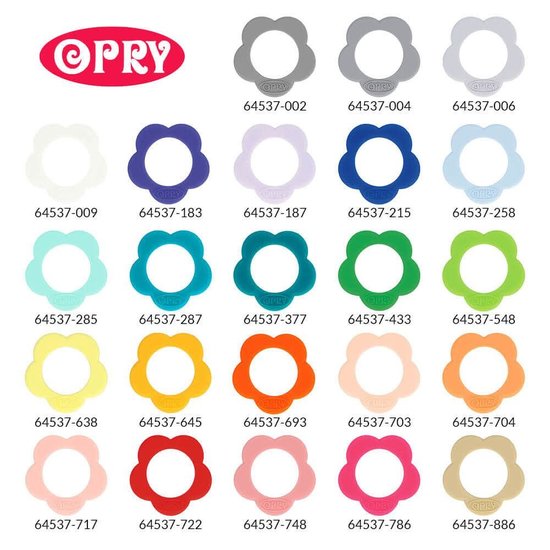 Opry Opry Siliconen Bijtring Bloem 4cm Licht Roze