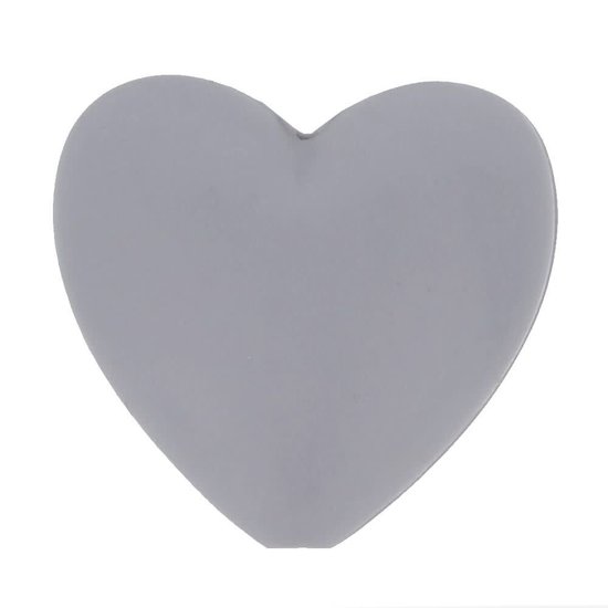 Opry Opry Siliconen Kralen Hart 1,9x2cm Grijs 5st