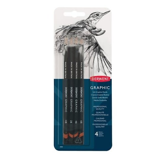 Derwent Derwent Graphic Soft Pencils 4st HB-2B-4B-6B