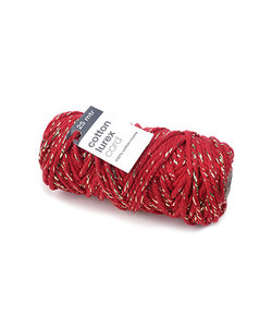 Katoen Koord Lurex 4mm 25m Rood/Goud