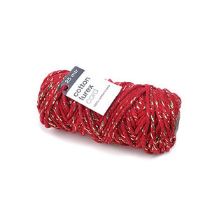 Katoen Koord Lurex 4mm 25m Rood/Goud