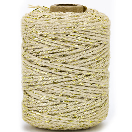 Vivant Katoen Koord Lurex 2mm 50m Taupe/Goud