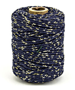 Katoen Koord Lurex 2mm 50m Blauw/Goud