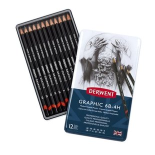 Derwent Graphic pencils Set 12st. Medium 6B-4H