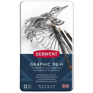 Derwent Graphic Pencils Set 12st. Soft 9B-H