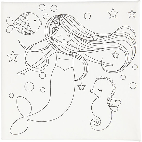 Creotime Canvas Met Opdruk Zeemeermin 2st