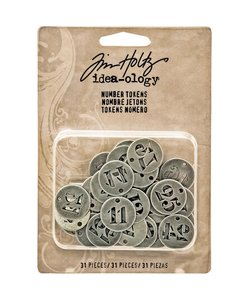 Tim Holtz Idea-Ology Number Tokens 31 pcs.