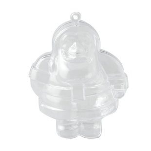 Deelbaar Plastic Kerstman Transparant 10cm