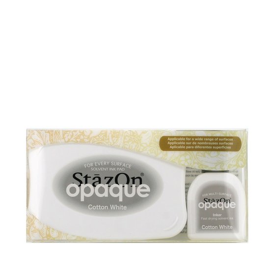 Tsukineko StazOn Ink Pad & Inkt Cotton White