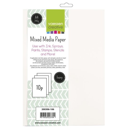 Vaessen Creative Vaessen Creative Mixed Media Paper A4, 10 st.