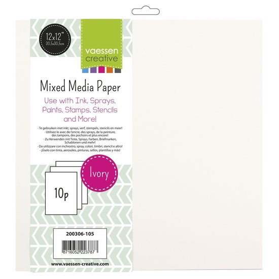 Vaessen Creative Vaessen Creative Mixed Media Paper 30.5x30.5cm. 10 st.