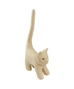 Decopatch Papier Maché Kat Met Staart Small 13,5x7x32cm.