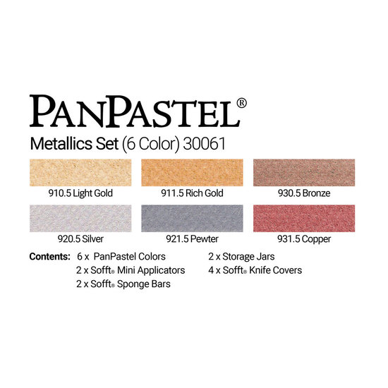 Panpastel PanPastel Set 6 colours & Tools Metallics