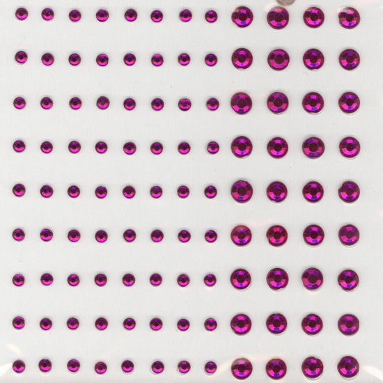 Vaessen Creative Strass Plaksteentjes 3 en 5 mm 108 st Fuchsia