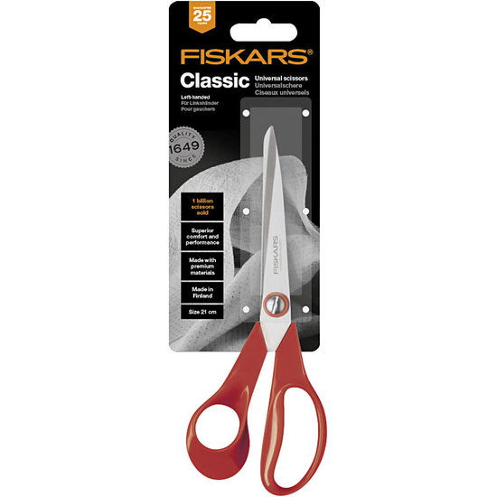 Fiskars Fiskars Universele Schaar Linkshandig 21cm Rood