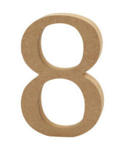 MDF Cijfer 8 1,5x8cm