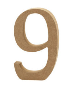MDF Cijfer 9 1,5x8cm